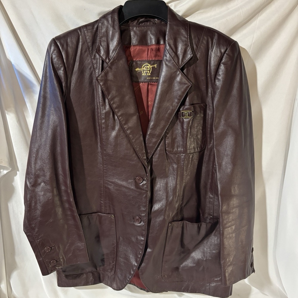etienne aigner Vintage Leather Jacket Blazer Sz 12  Pics For Measurements EUC - Picture 2 of 15